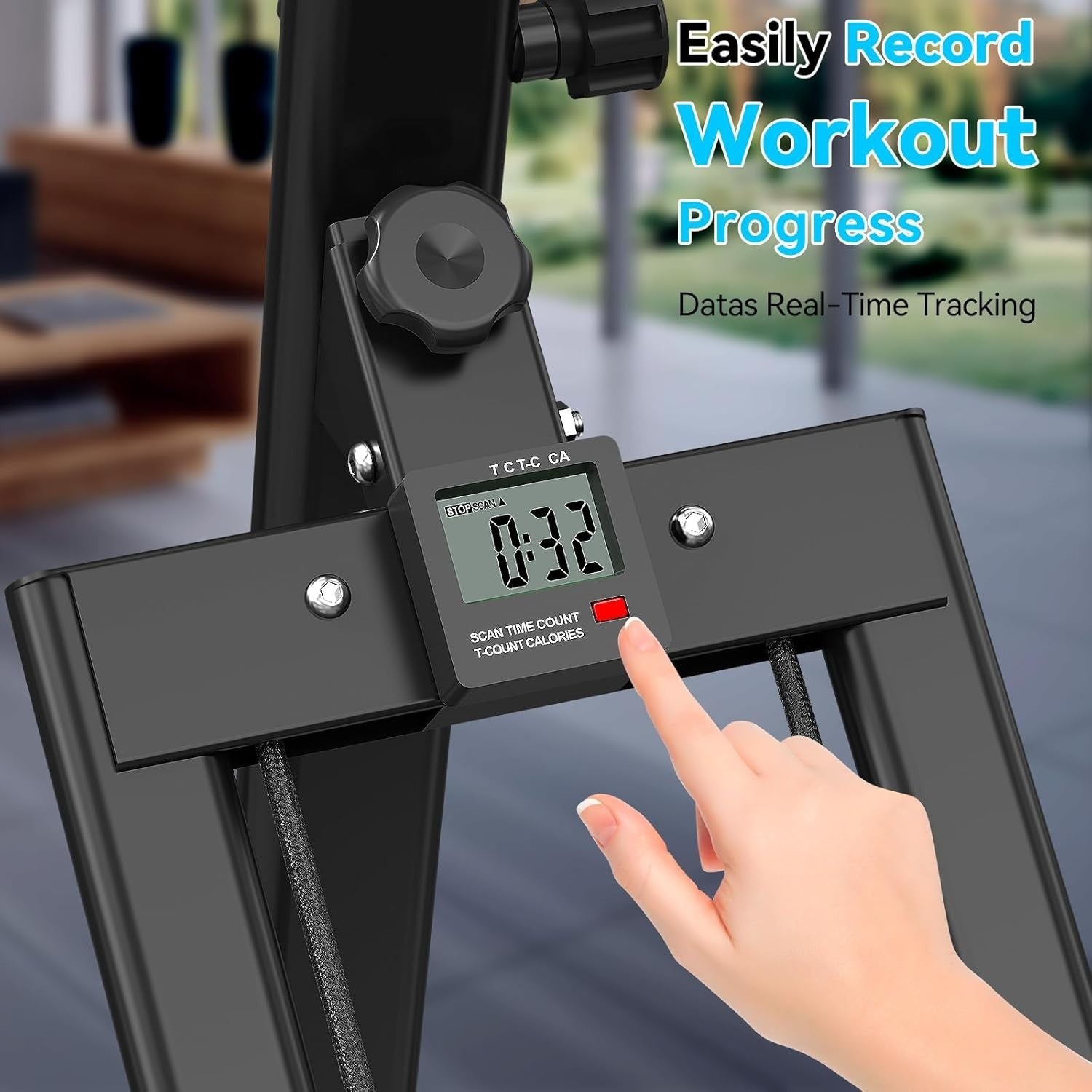 Foldable Stair Climber w/ Adjustable Incline, Large Pedals & LCD Fitness Tracker - Kwikley