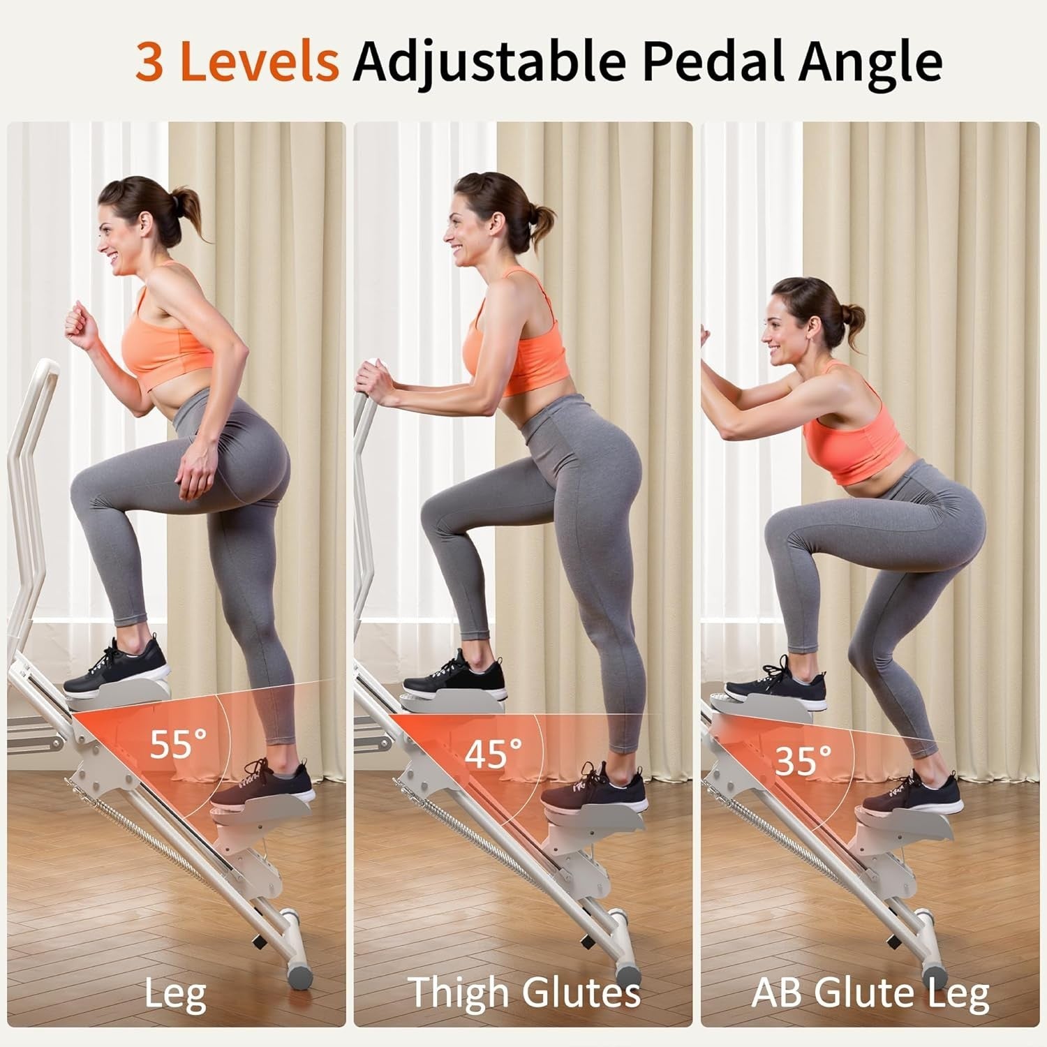 Foldable Stair Climber w/ LCD Monitor, 3 - Level Resistance & Adjustable Pedals - Kwikley