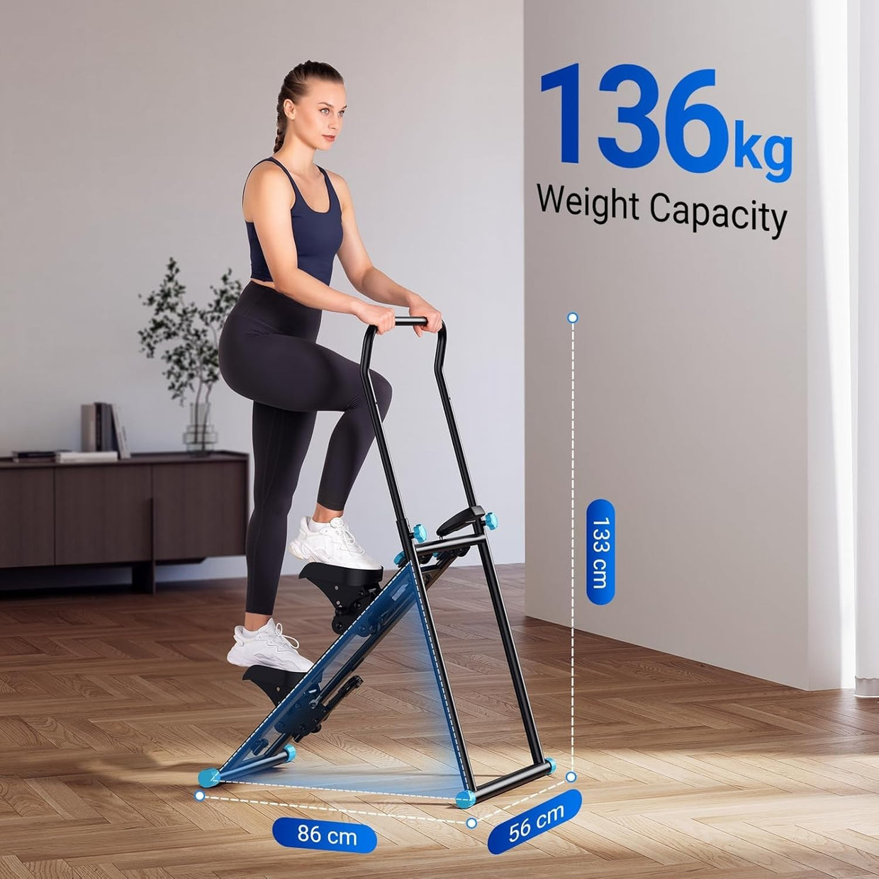 Foldable Stair Climber w/ LCD Monitor, Adjustable Pedals & Full - Body Workout - Kwikley