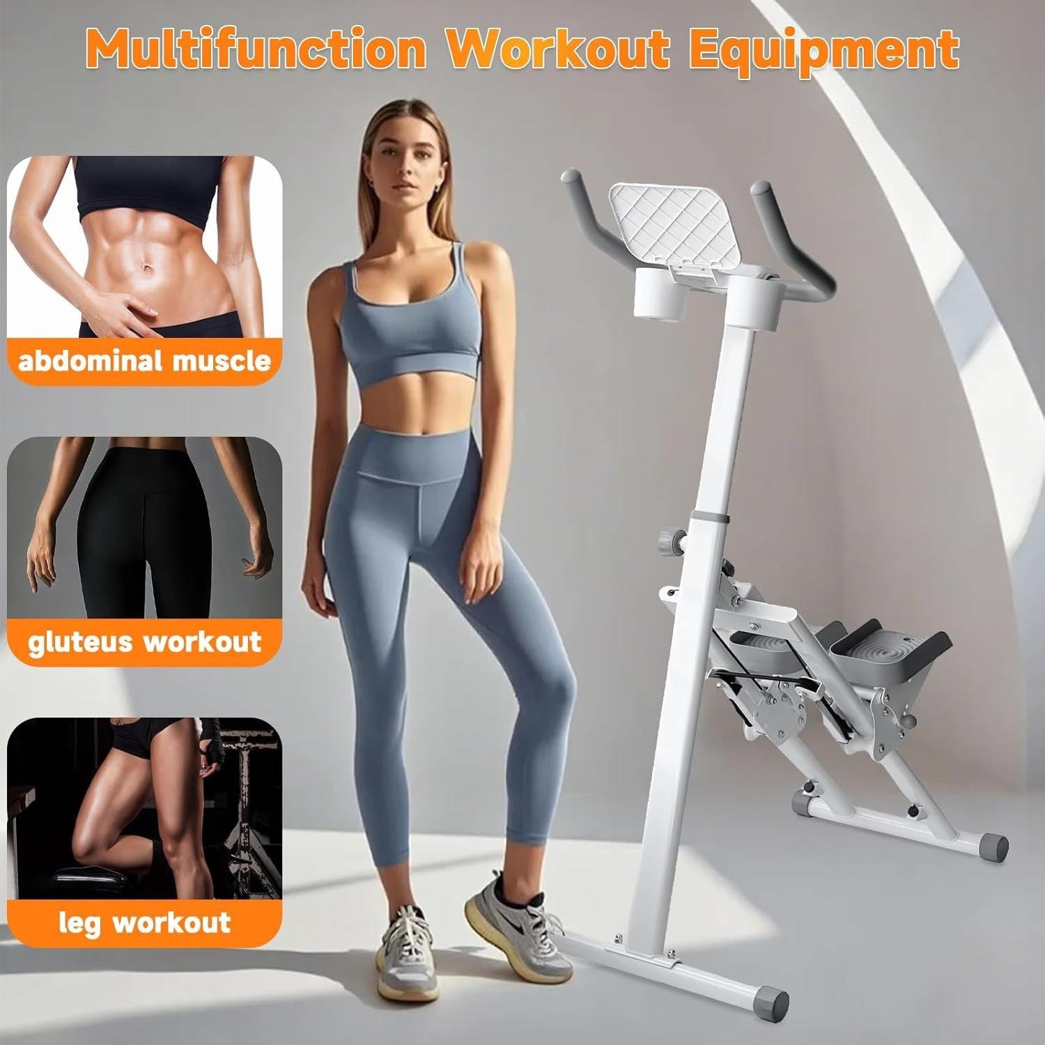 Foldable Stair Climber w/ LCD Monitor, Adjustable Step Range & Handlebar - Kwikley