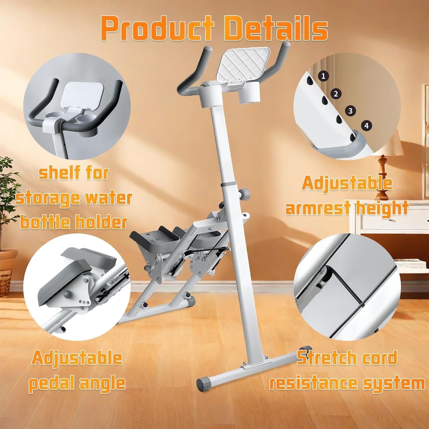 Foldable Stair Climber w/ LCD Monitor, Adjustable Step Range & Handlebar - Kwikley