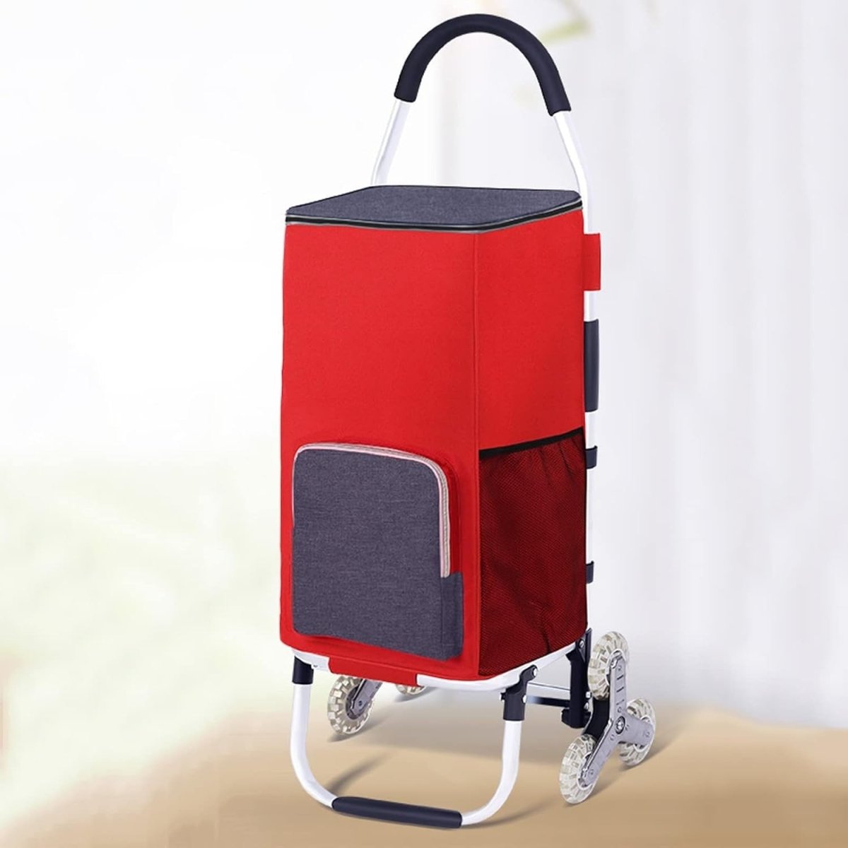 Foldable Stair Climbing Grocery Cart Large Capacity Portable Shopping Trolley - Kwikley