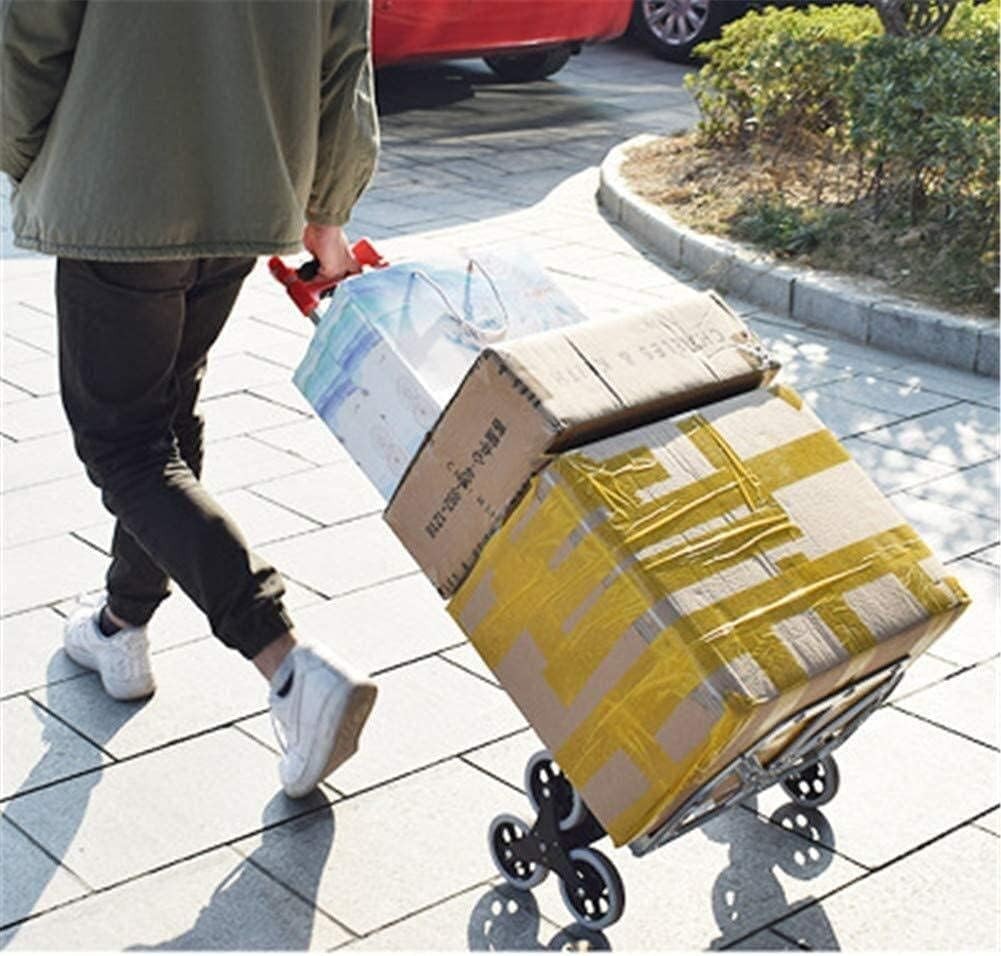 Foldable Stair Climbing Hand Truck 70kg 6 Wheel Shopping Trolley - Kwikley