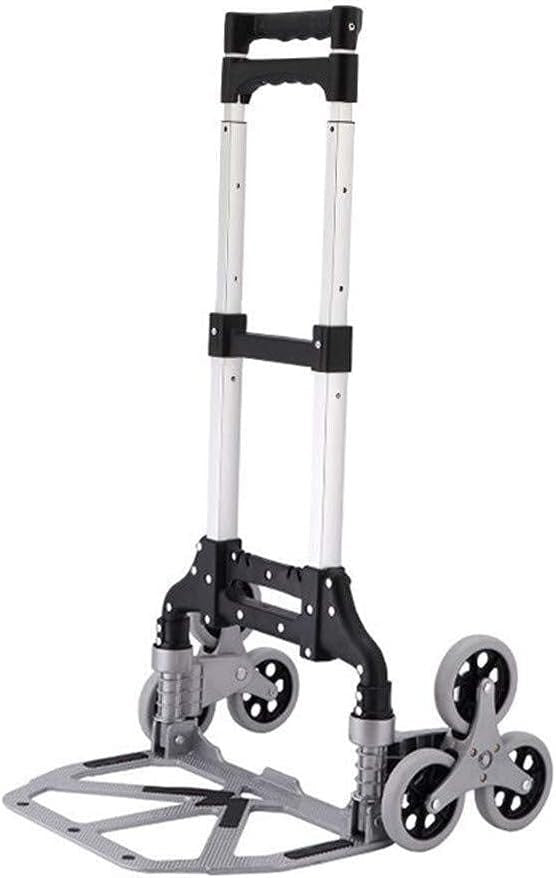 Foldable Stair Climbing Hand Truck 70kg 6 Wheel Shopping Trolley - Kwikley