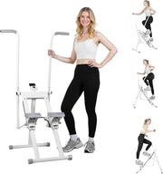 Foldable Stair Stepper Climber LCD Adjustable Handlebar Pedals 120kg - Kwikley