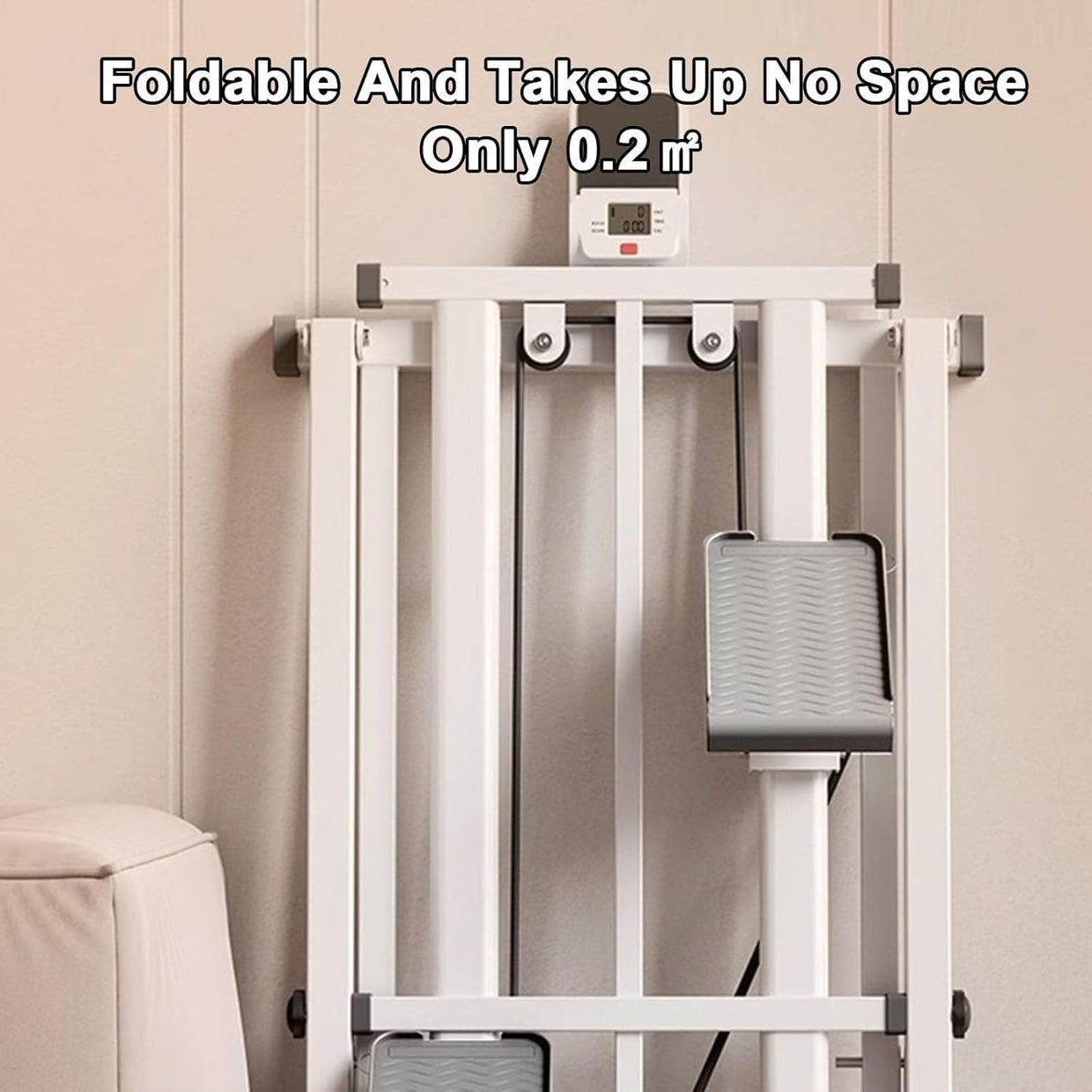 Foldable Stair Stepper Climber LCD Adjustable Height Full Body Workout - Kwikley