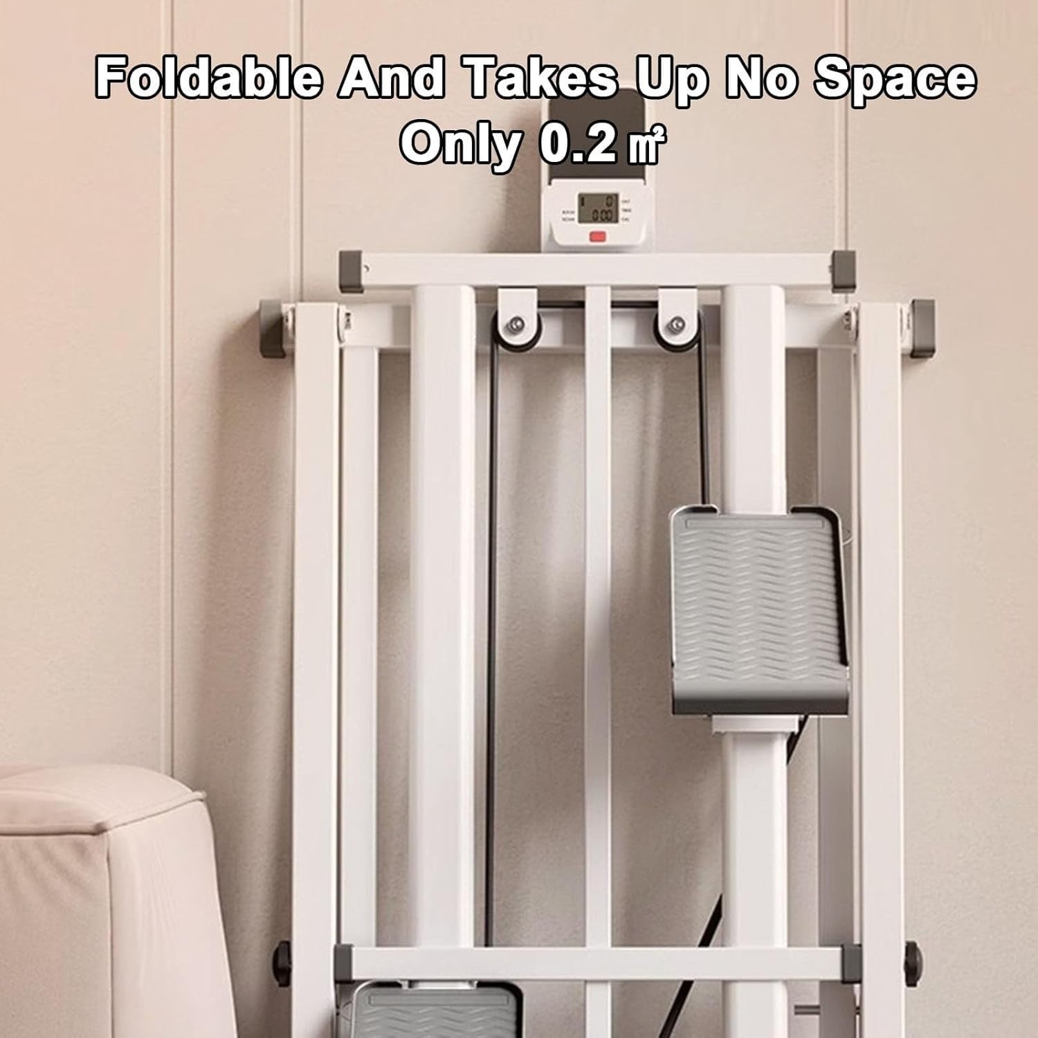 Foldable Stair Stepper Climber LCD Adjustable Height Full Body Workout - Kwikley