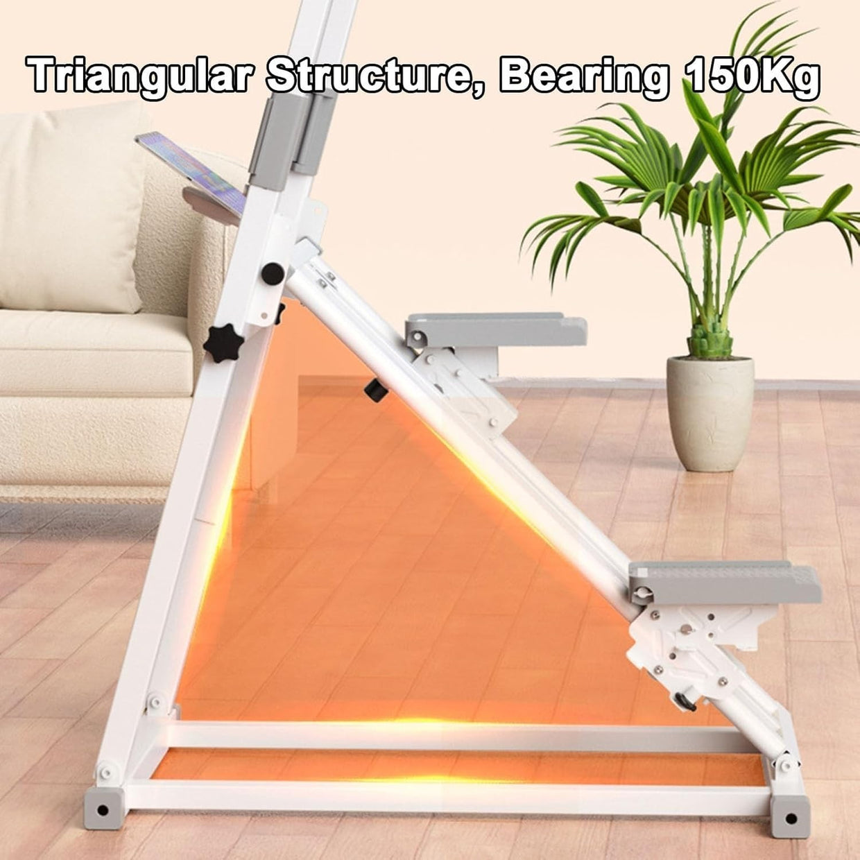 Foldable Stair Stepper Climber LCD Adjustable Height Full Body Workout White - Kwikley