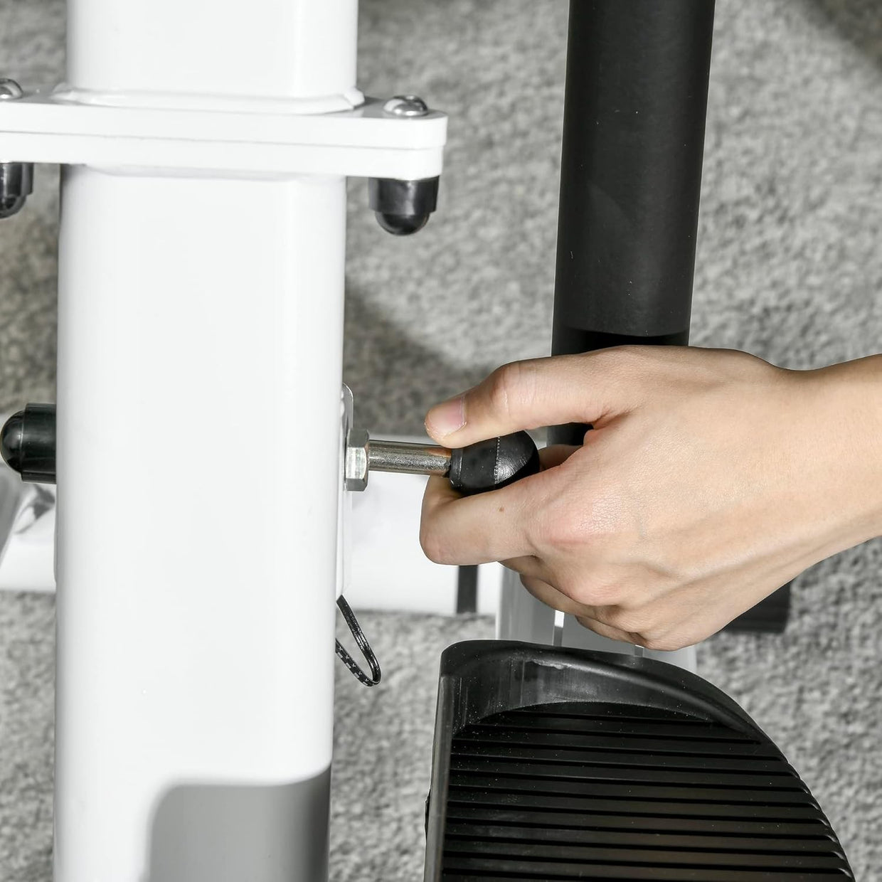 Foldable Stair Stepper for Home w/ 12 - Level Resistance, LCD Monitor & Wheels - Kwikley