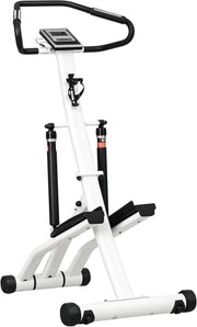 Foldable Stair Stepper for Home w/ 12 - Level Resistance, LCD Monitor & Wheels - Kwikley