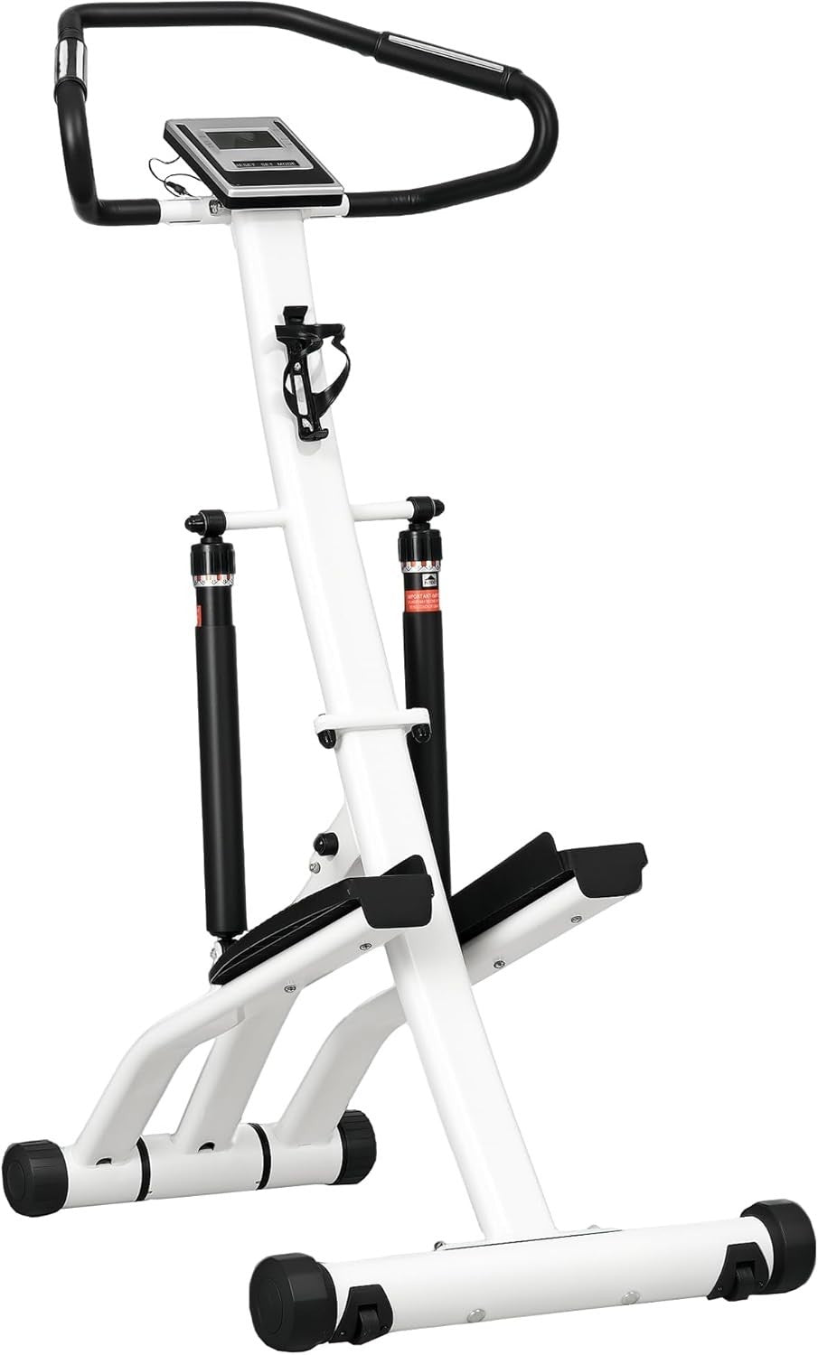Foldable Stair Stepper for Home w/ 12 - Level Resistance, LCD Monitor & Wheels - Kwikley