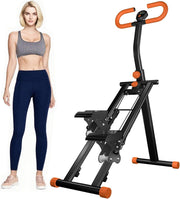 Foldable Stair Stepper for Home w/ Adjustable Handle, Multi - Speed, 300lbs - Kwikley