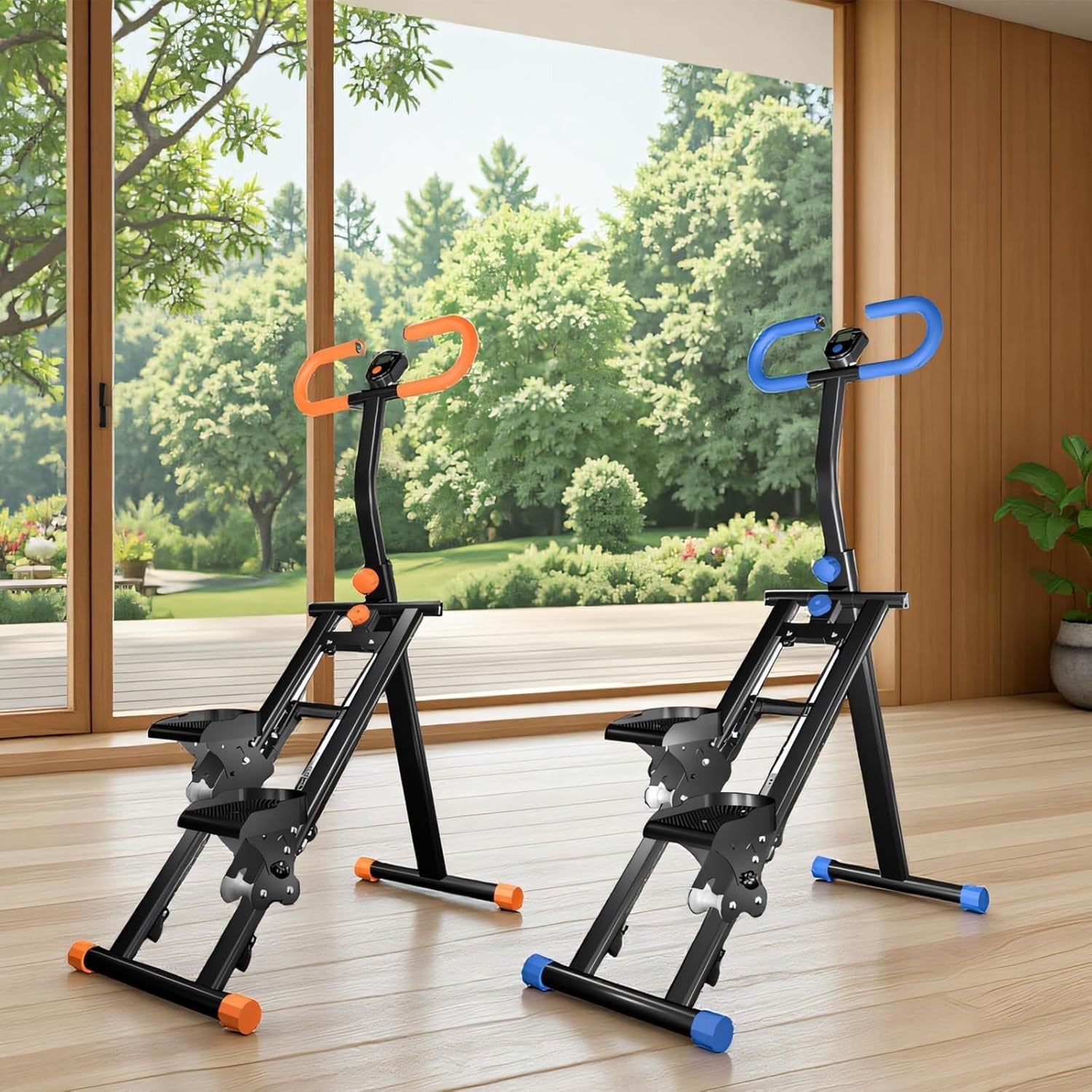 Foldable Stair Stepper for Home w/ Adjustable Handle, Multi - Speed, 300lbs - Kwikley