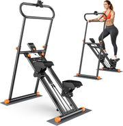 Foldable Stair Stepper for Home w/ Adjustable Resistance & Height, 140kg - Kwikley