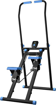 Foldable Stair Stepper for Home w/ Adjustable Speed & Handle, 300lbs Capacity - Kwikley
