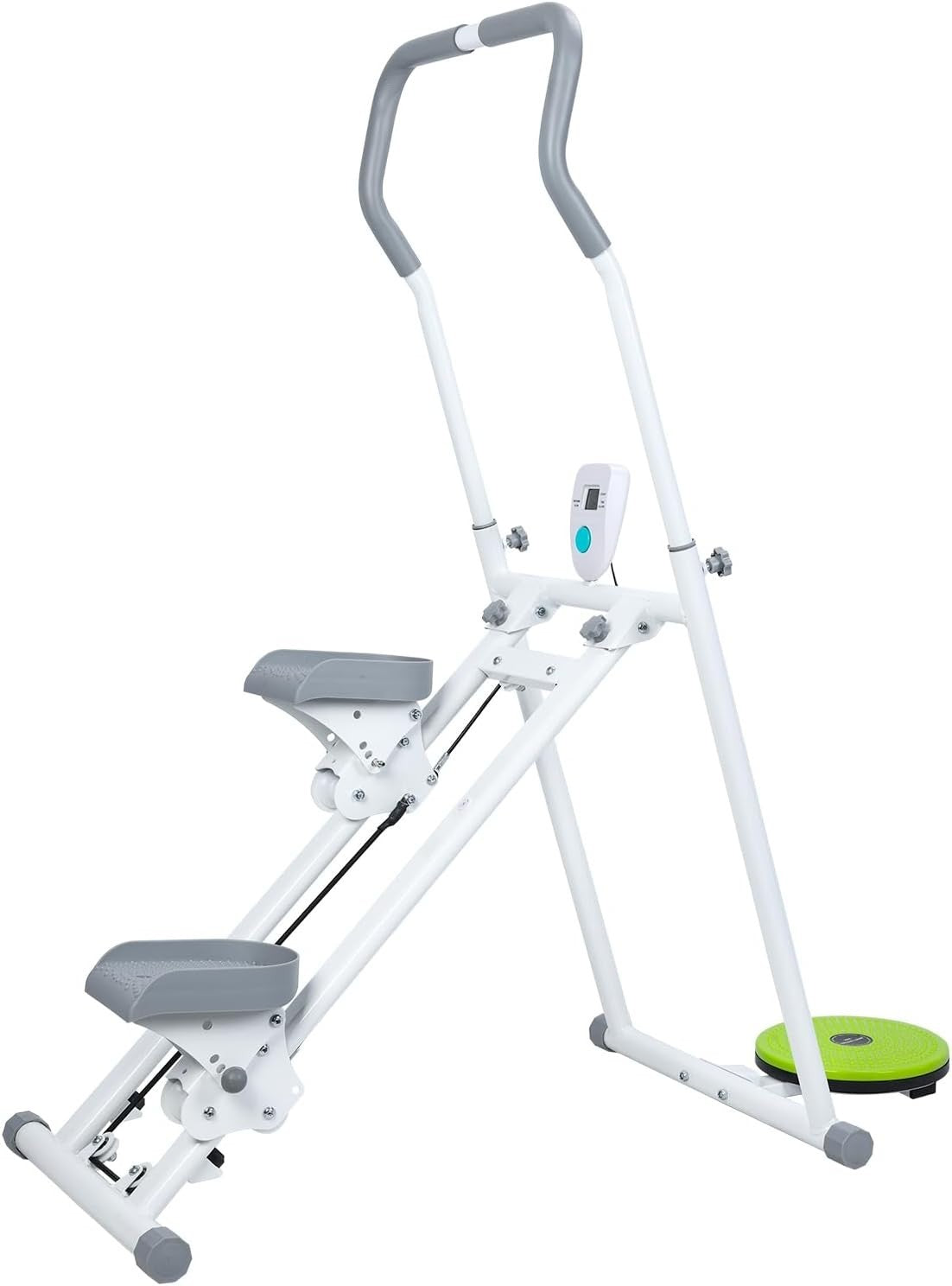 Foldable Stair Stepper Vertical Climber LCD Adjustable Handles Pedals 150kg - Kwikley