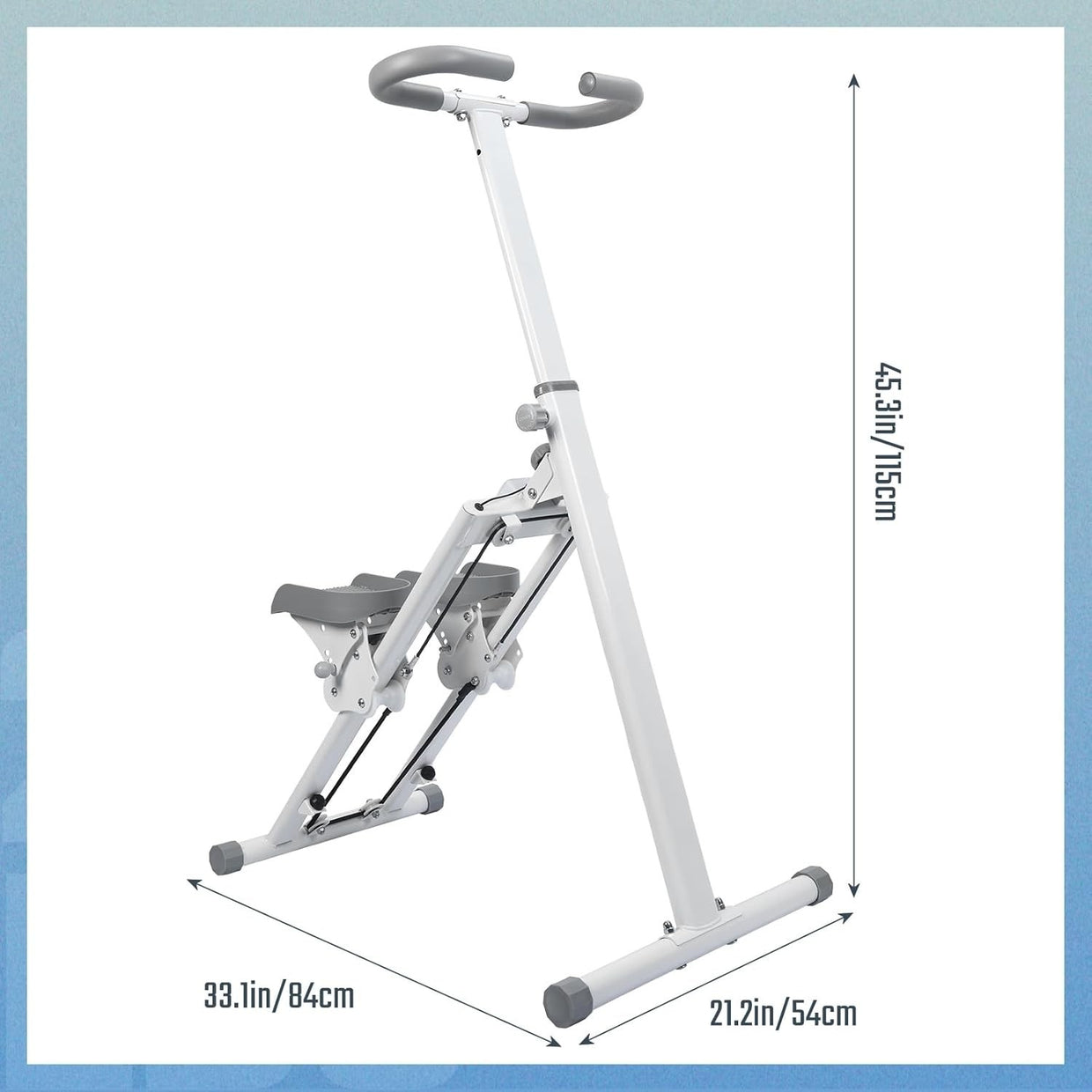 Foldable Stair Stepper Vertical Climber LCD Adjustable Pedals Handlebar 120kg - Kwikley
