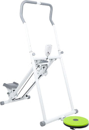Foldable Stair Stepper Vertical Climber LCD Adjustable Pedals Handlebar 150kg - Kwikley