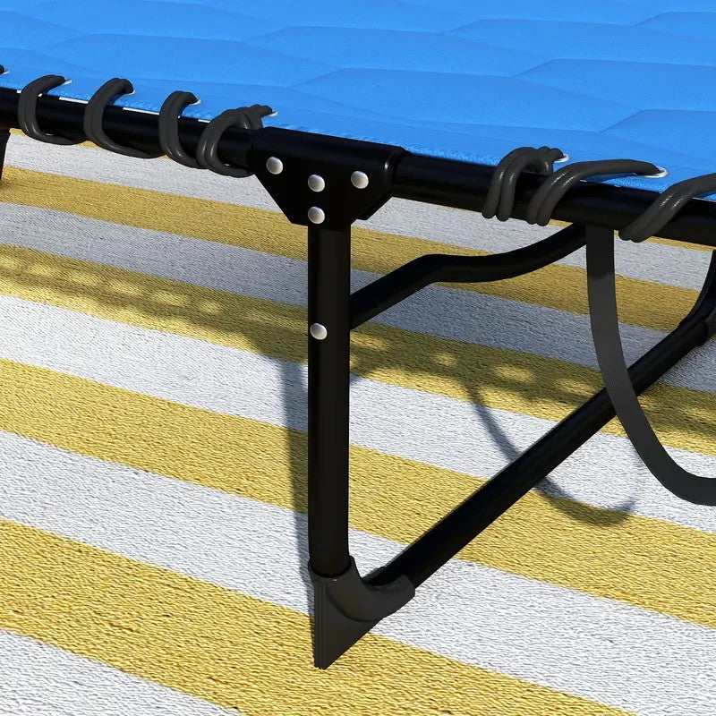 Foldable Sun Lounger Recliner Padded 5 - Position Chair Patio Garden Beach - Kwikley