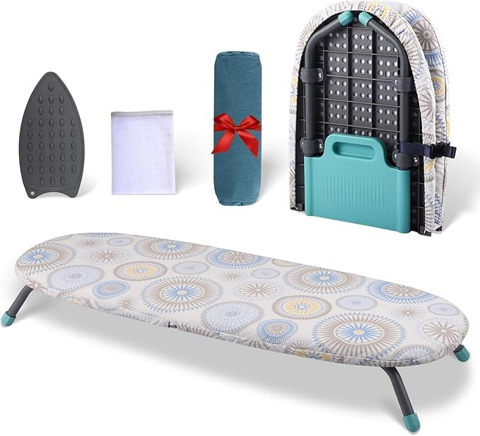Foldable Tabletop Ironing Board Compact Non Slip Steam Iron Rest 82x32cm - Kwikley