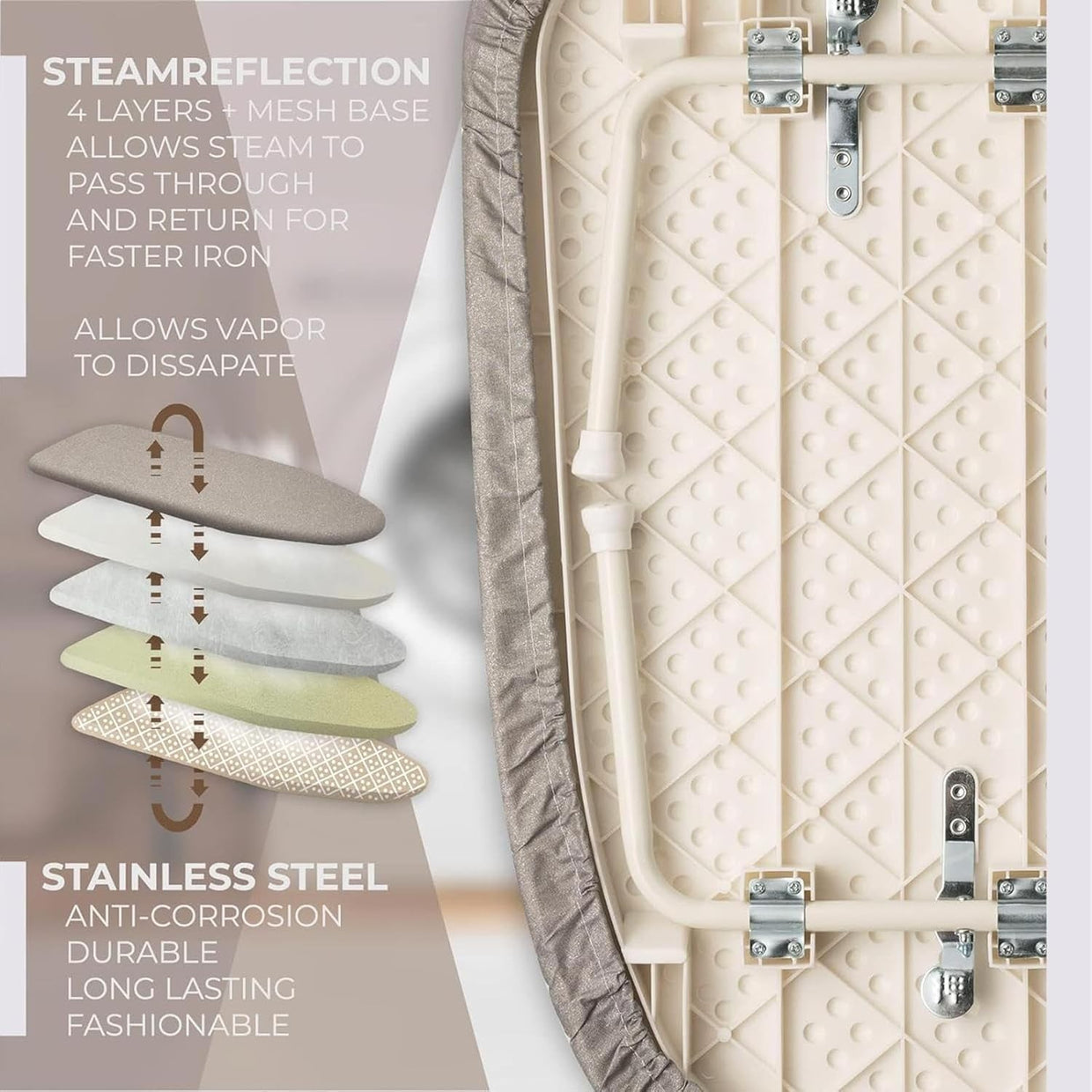 Foldable Tabletop Ironing Board with Legs Detachable Washable Cover - Kwikley
