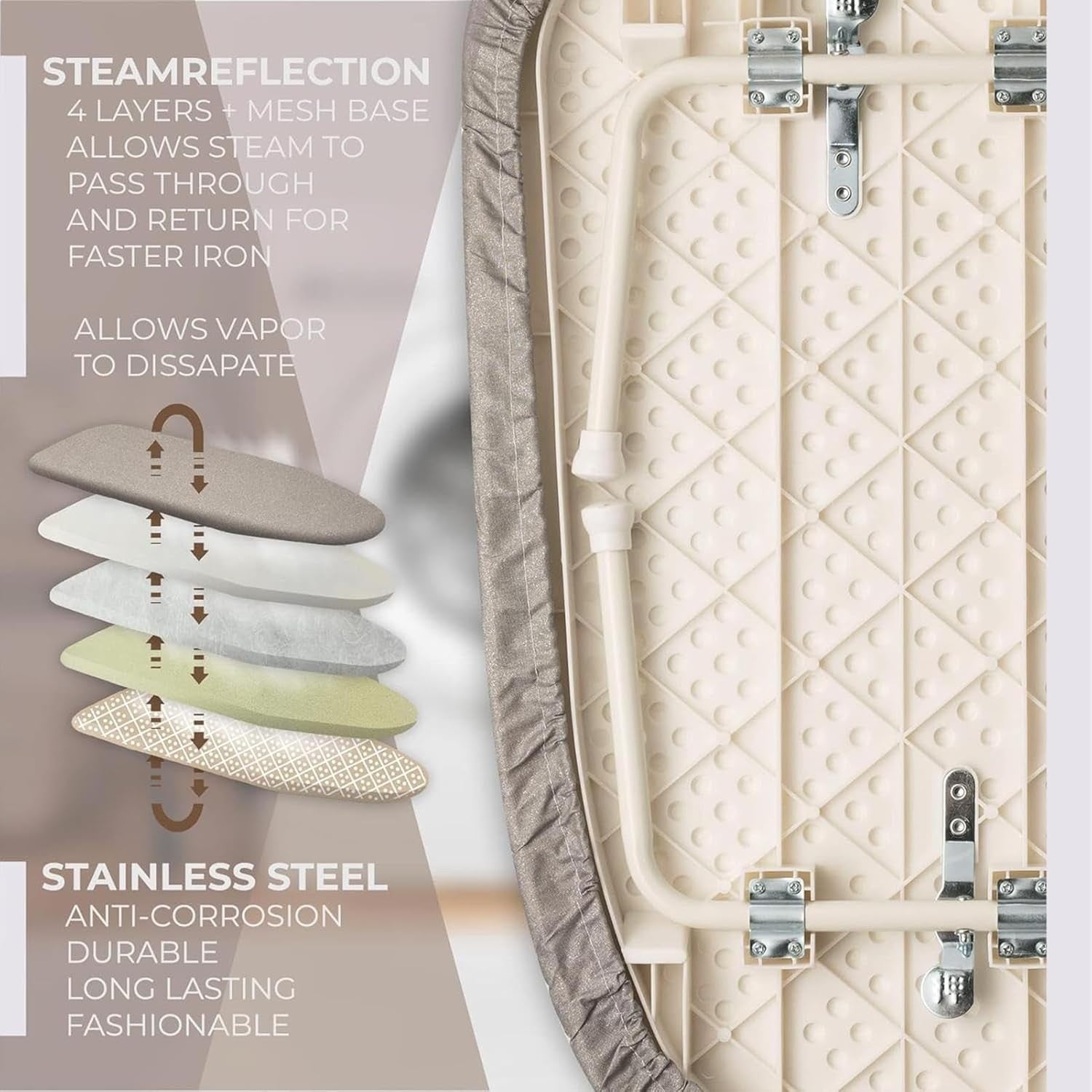 Foldable Tabletop Ironing Board with Legs Detachable Washable Cover - Kwikley