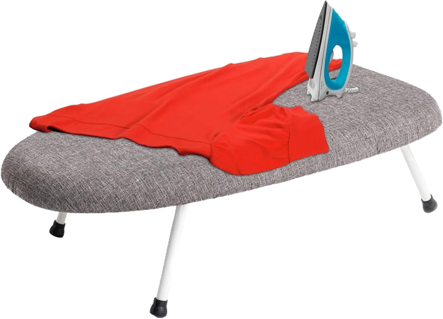 Foldable Tabletop Ironing Board with Legs Detachable Washable Cover - Kwikley