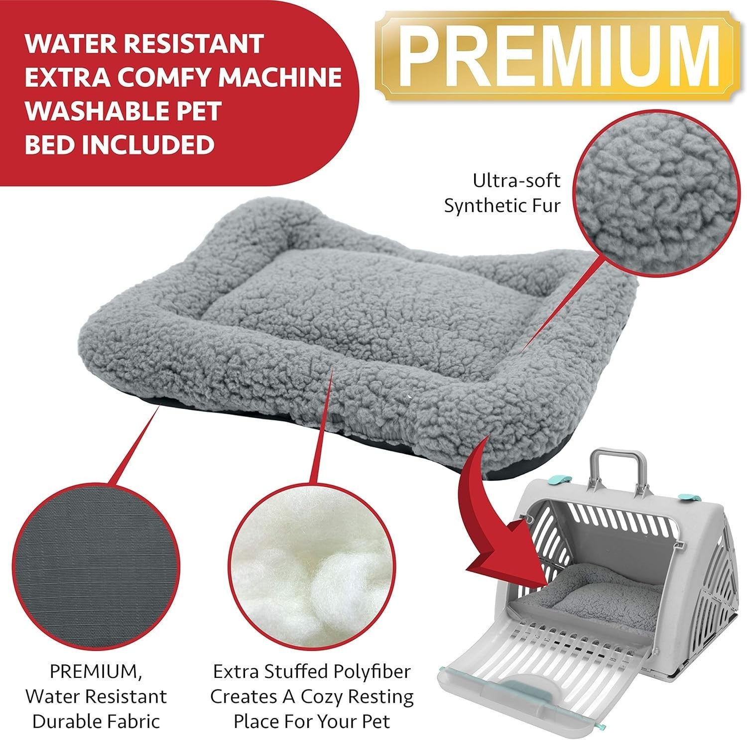 Foldable Travel Cat Carrier with Waterproof Bed - Compact, Easy Clean - Kwikley