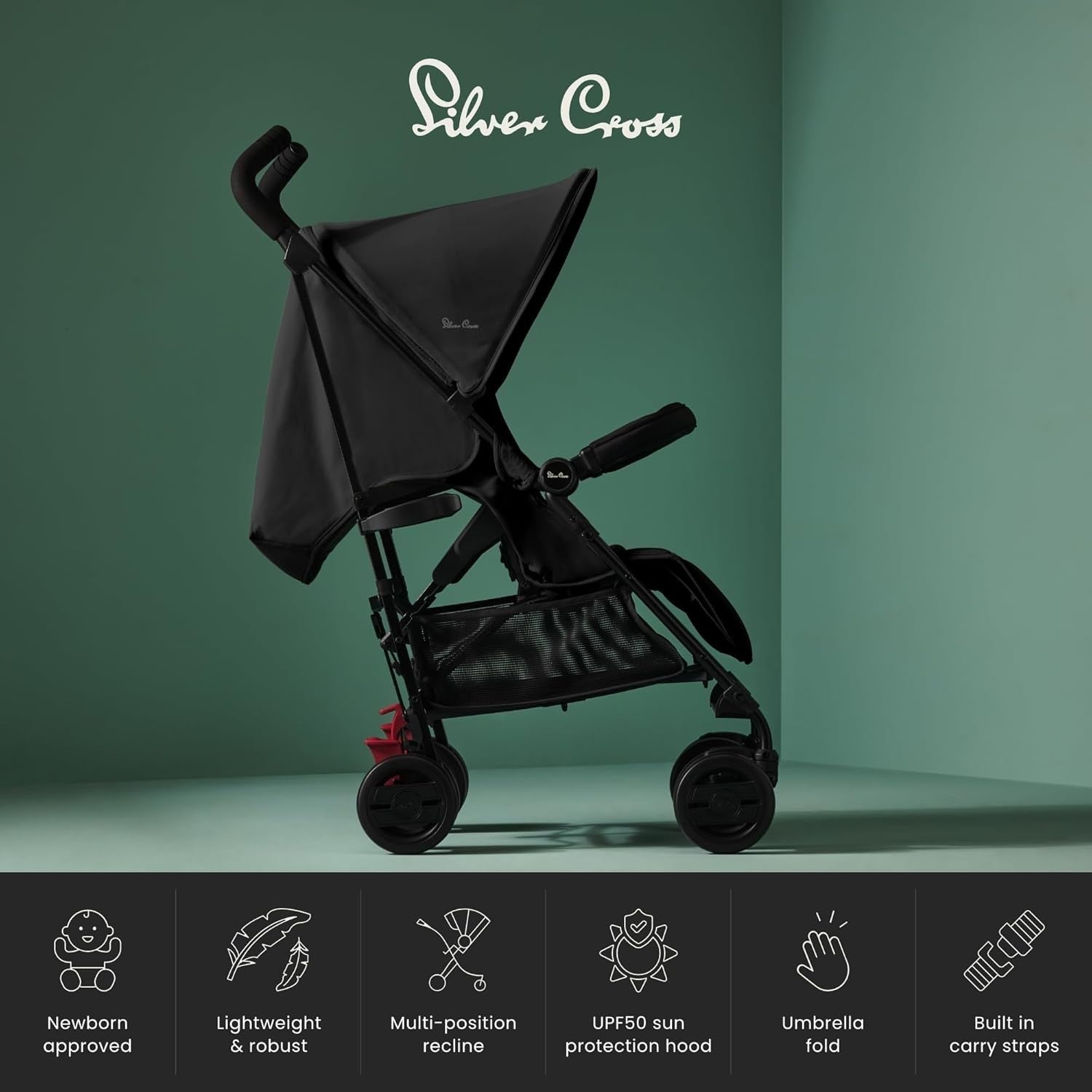 Foldable Travel Pushchair Buggy Lie Flat Seat Newborn–4yrs Lightweight - Kwikley
