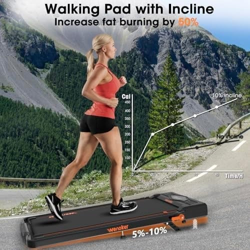 Foldable Treadmill 10% Incline 1 - 12KM/H LED Remote Home Office Jogging Pad - Kwikley