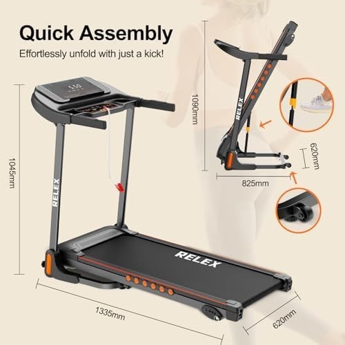 Foldable Treadmill Walking Pad 14km/h 2.5HP 12 Programs Home Gym - Kwikley