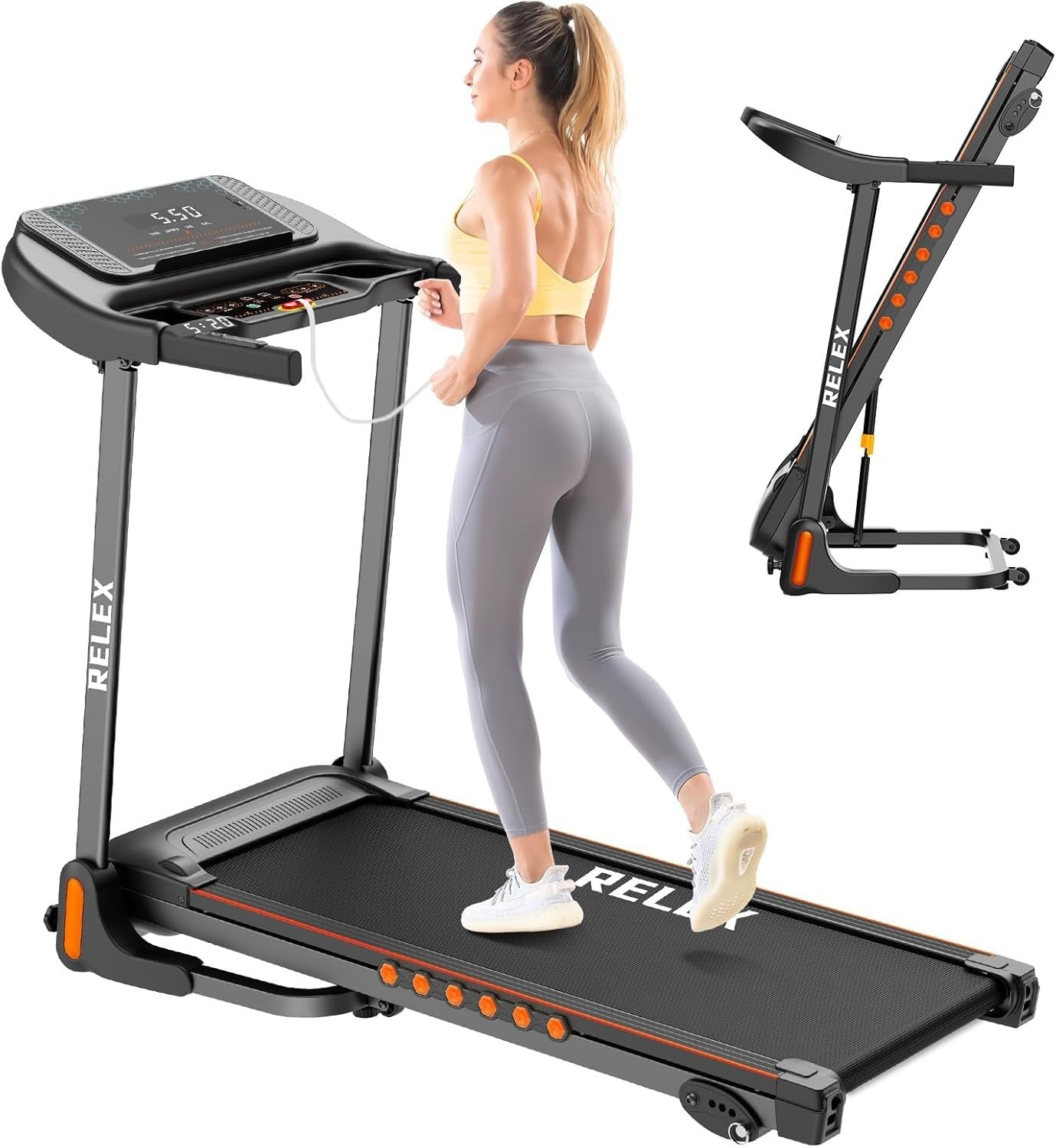 Foldable Treadmill Walking Pad 14km/h 2.5HP 12 Programs Home Gym - Kwikley