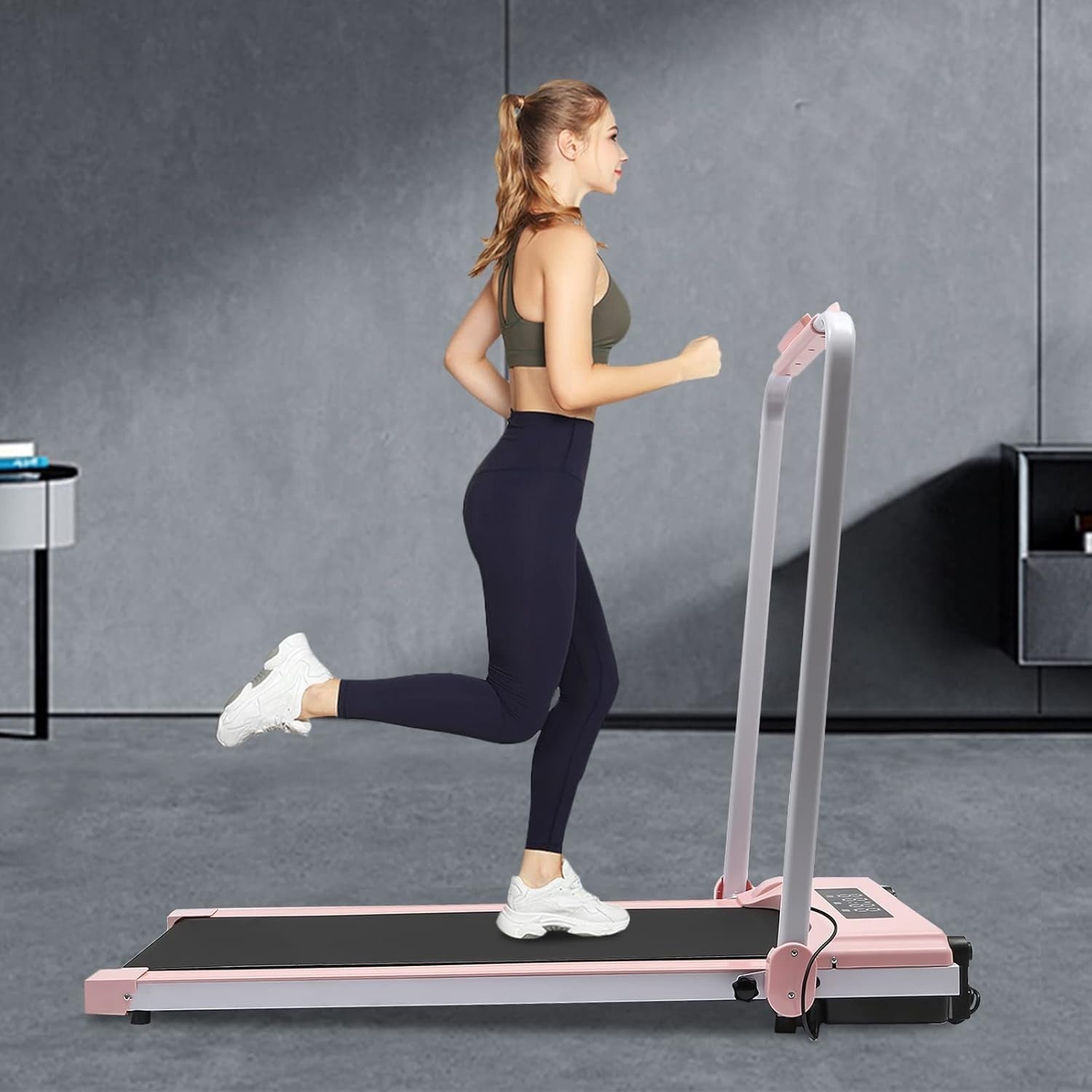 Foldable Under Desk Treadmill 0.8 - 10KM/H LED Display Remote Home Gym - Kwikley