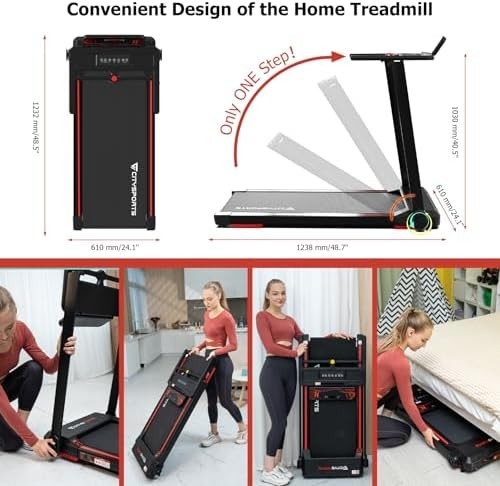 Foldable Under Desk Treadmill 1 - 12Km/H LED Display Portable Home Gym - Kwikley