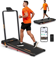 Foldable Under Desk Treadmill 12km/h Incline LED Display Remote Control - Kwikley