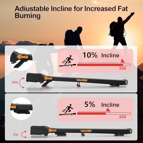 Foldable Under Desk Treadmill 12km/h Incline LED Display Remote Control - Kwikley