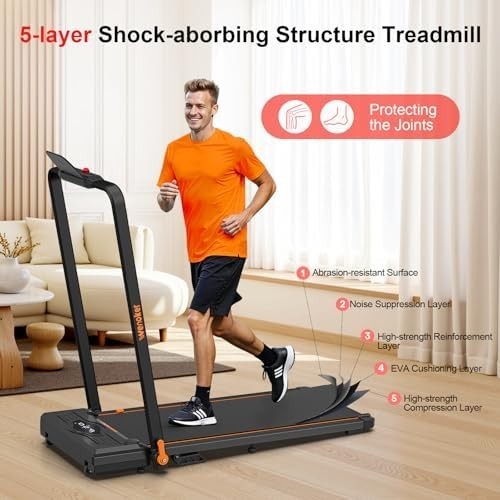 Foldable Under Desk Treadmill 12km/h Incline LED Display Remote Control - Kwikley