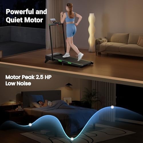 Foldable Under Desk Treadmill 12KM/H LED Remote Incline Shock Absorb - Kwikley