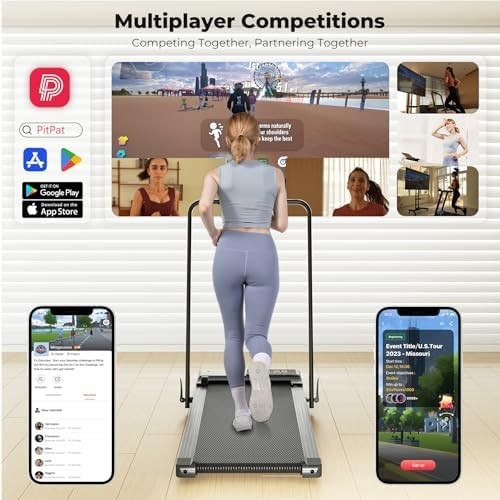 Foldable Under Desk Treadmill 12KM/H with APP & Social Fitness Features - Kwikley