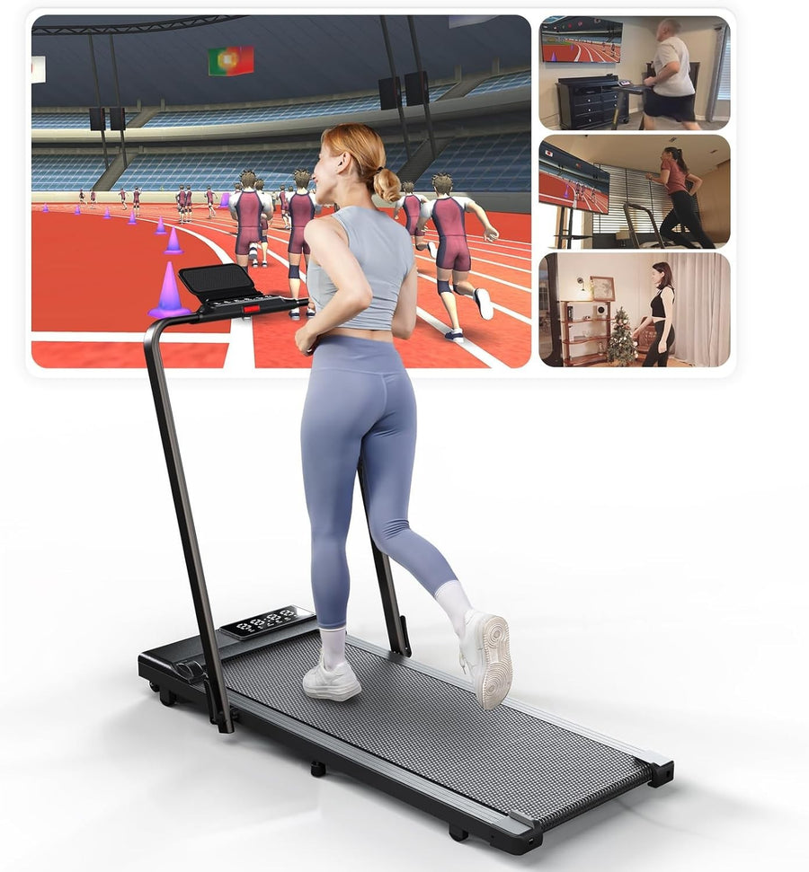 Foldable Under Desk Treadmill 12KM/H with APP & Social Fitness Features - Kwikley