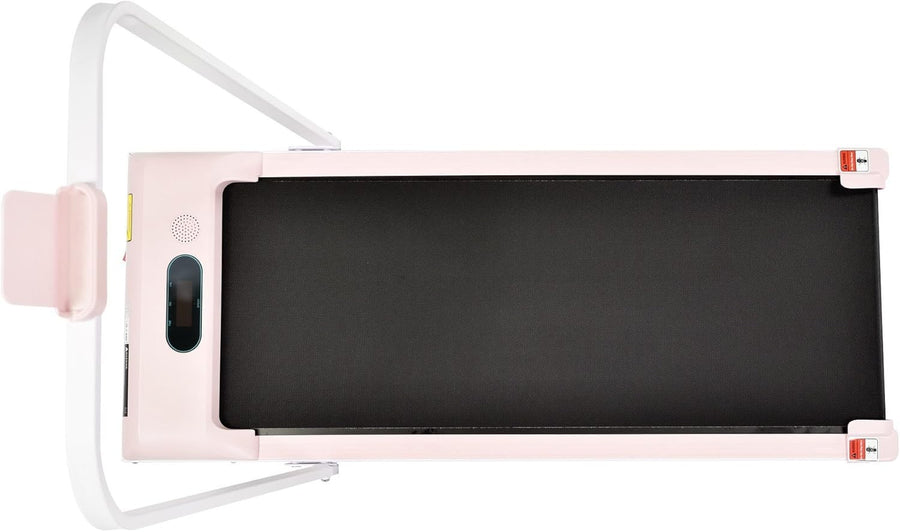 Foldable Under Desk Treadmill 2 - in - 1 LED Display Bluetooth Pink - Kwikley