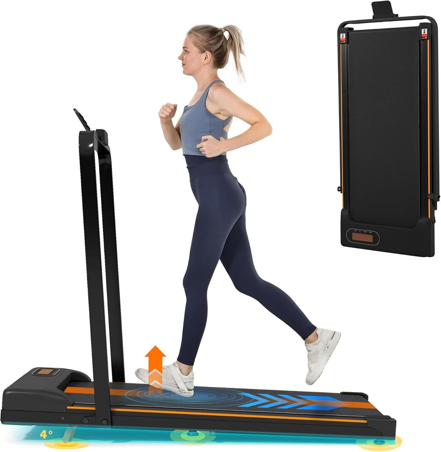 Foldable Under Desk Treadmill 2 - in - 1 Walking Jogging Running Machine - Kwikley
