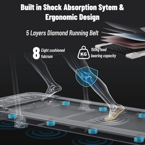 Foldable Under Desk Treadmill 2.5HP LED Display Home Office Gym Pad - Kwikley