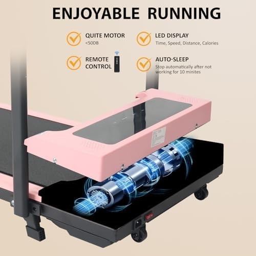 Foldable Under Desk Treadmill with Incline, App Control & Bluetooth Music - Kwikley