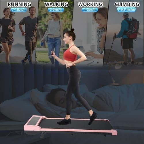 Foldable Under Desk Treadmill with Incline, App Control & Bluetooth Music - Kwikley