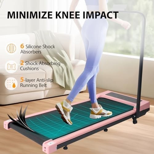 Foldable Under Desk Treadmill with Incline, App Control & Bluetooth Music - Kwikley