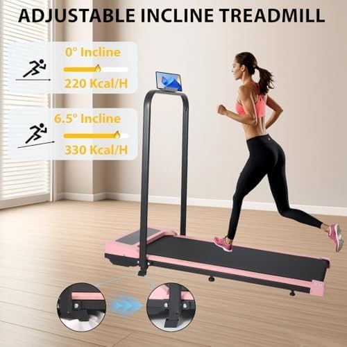 Foldable Under Desk Treadmill with Incline, App Control & Bluetooth Music - Kwikley