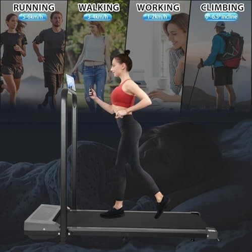 Foldable Under Desk Treadmill with Incline, App Control & Bluetooth Speaker - Kwikley