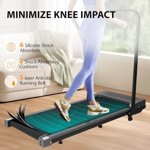 Foldable Under Desk Treadmill with Incline, App Control & Bluetooth Speaker - Kwikley