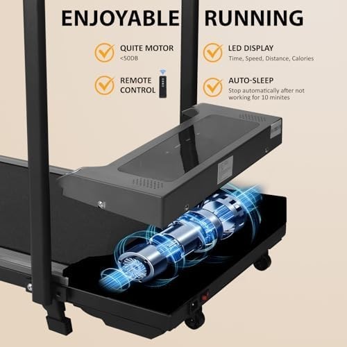Foldable Under Desk Treadmill with Incline, App Control & Bluetooth Speaker - Kwikley